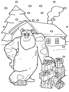 Dibujo de Monster Inc James With Gifts Coloring Page para Colorear