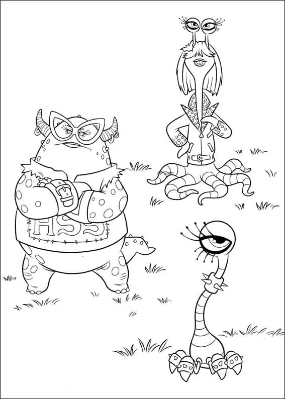 Dibujo de Monsters University 4 Coloring Page para Colorear