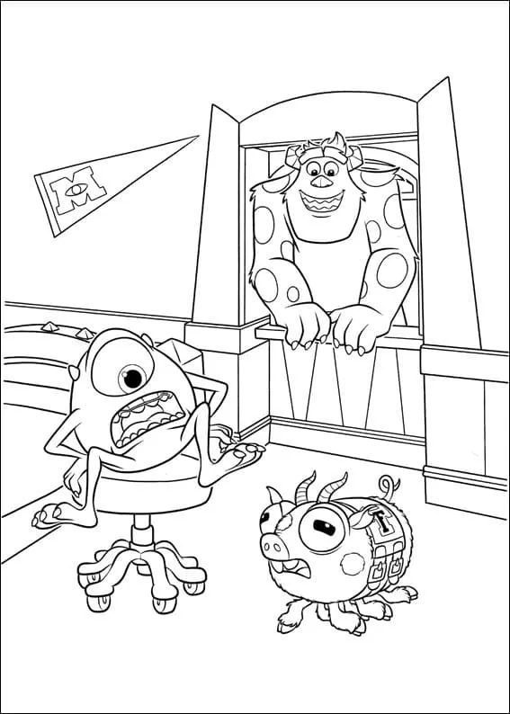Dibujo de Monsters University 7 Coloring Page para Colorear