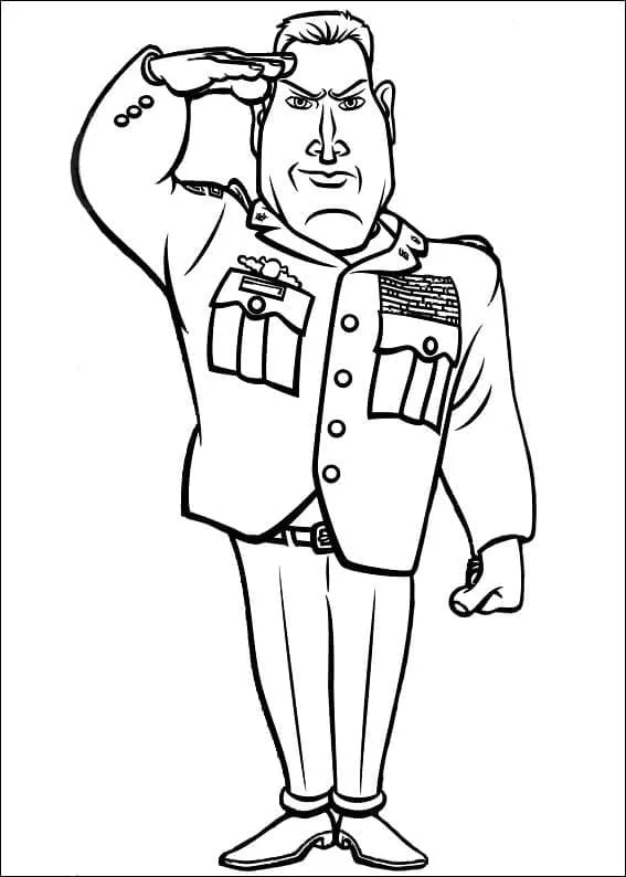 Dibujo de General Monger From Monsters Vs Aliens Coloring Page para Colorear