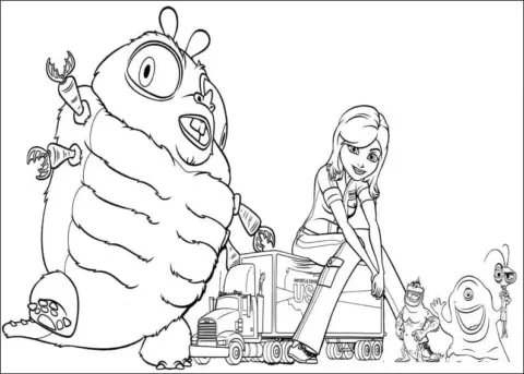 Dibujo de Monsters Vs Aliens Printable Coloring Page para Colorear