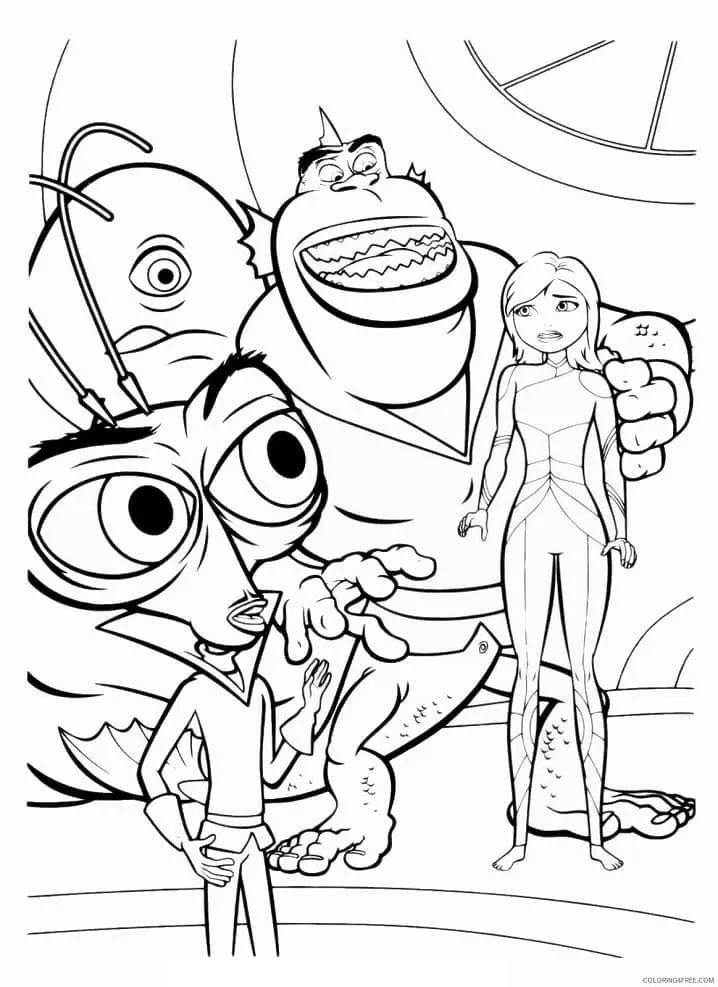 Dibujo de Monsters Vs Aliens To Color Coloring Page para Colorear