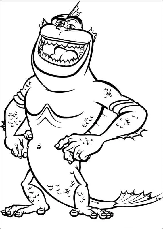 Dibujo de The Missing Link From Monsters Vs Aliens Coloring Page para Colorear