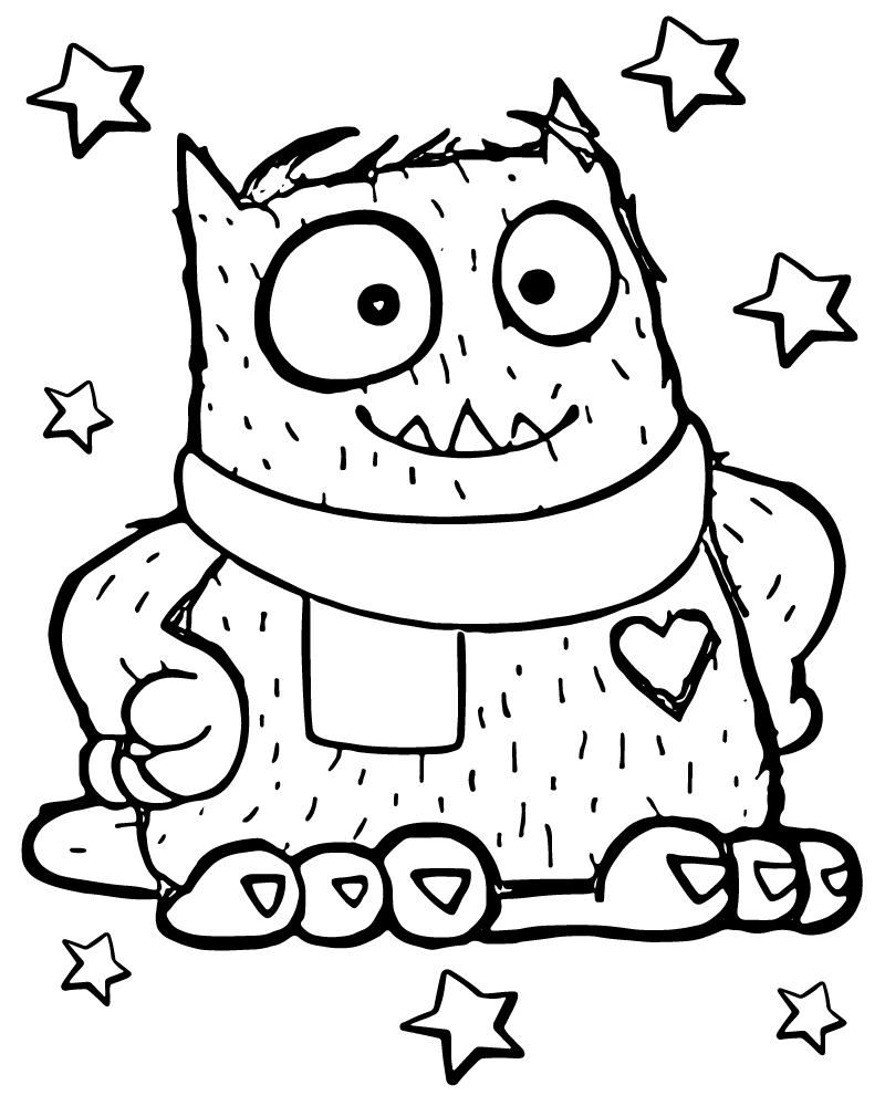 Dibujo de Free Love Monster Coloring Page 2 para Colorear