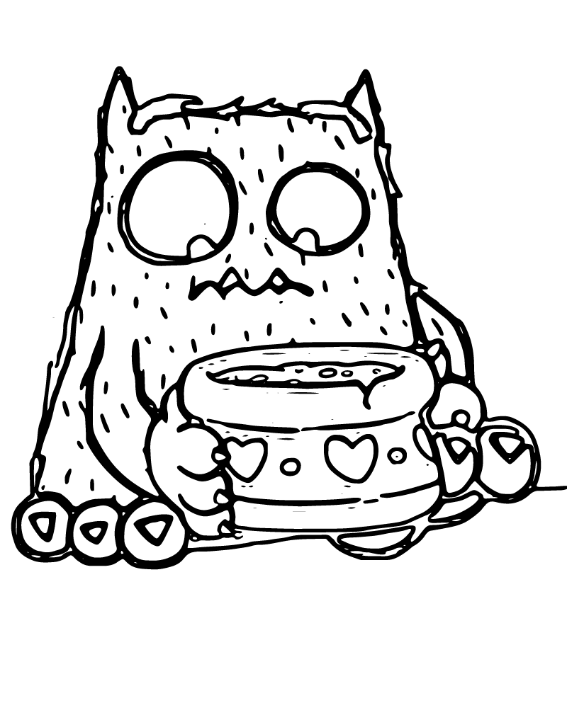 Dibujo de Free Love Monster Coloring Page para Colorear