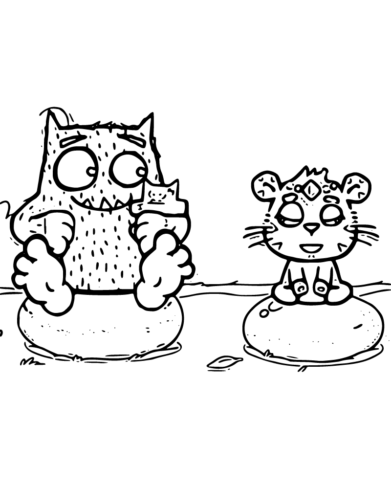 Dibujo de Love Monster And Book Cub Coloring Page para Colorear