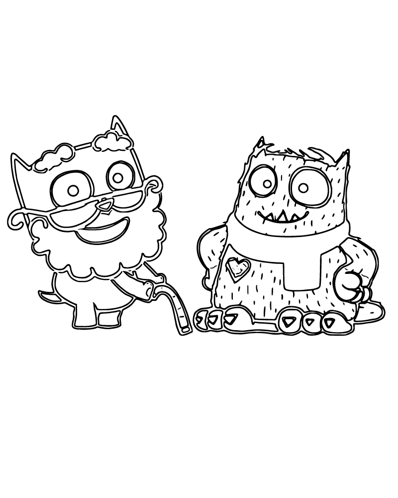 Dibujo de Love Monster And Elder Kitten Coloring Page para Colorear