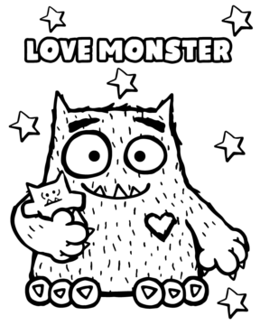 Dibujo de Love Monster Coloring Page para Colorear