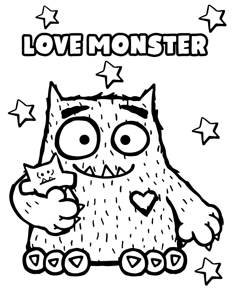 Dibujo de Love Monster Coloring Page para Colorear