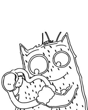 Dibujo de Love Monster Holding Heart Coloring Page para Colorear