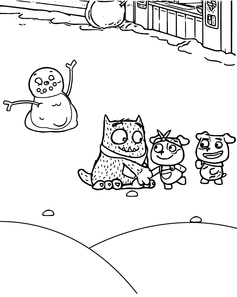 Dibujo de Love Monster In The Snow Coloring Page para Colorear