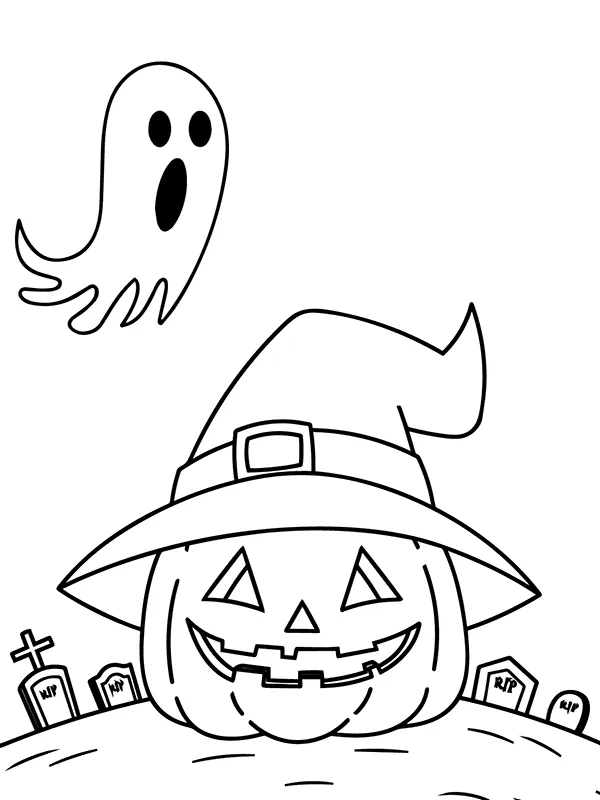 Dibujo de Ghost And Halloween Monster Free Coloring Pages para Colorear