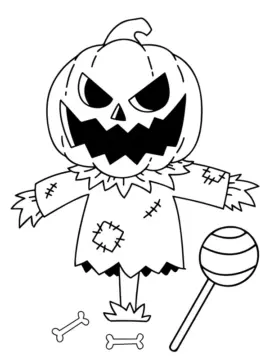 Dibujo de Pumpkin Halloween Monster Coloring Pages para Colorear