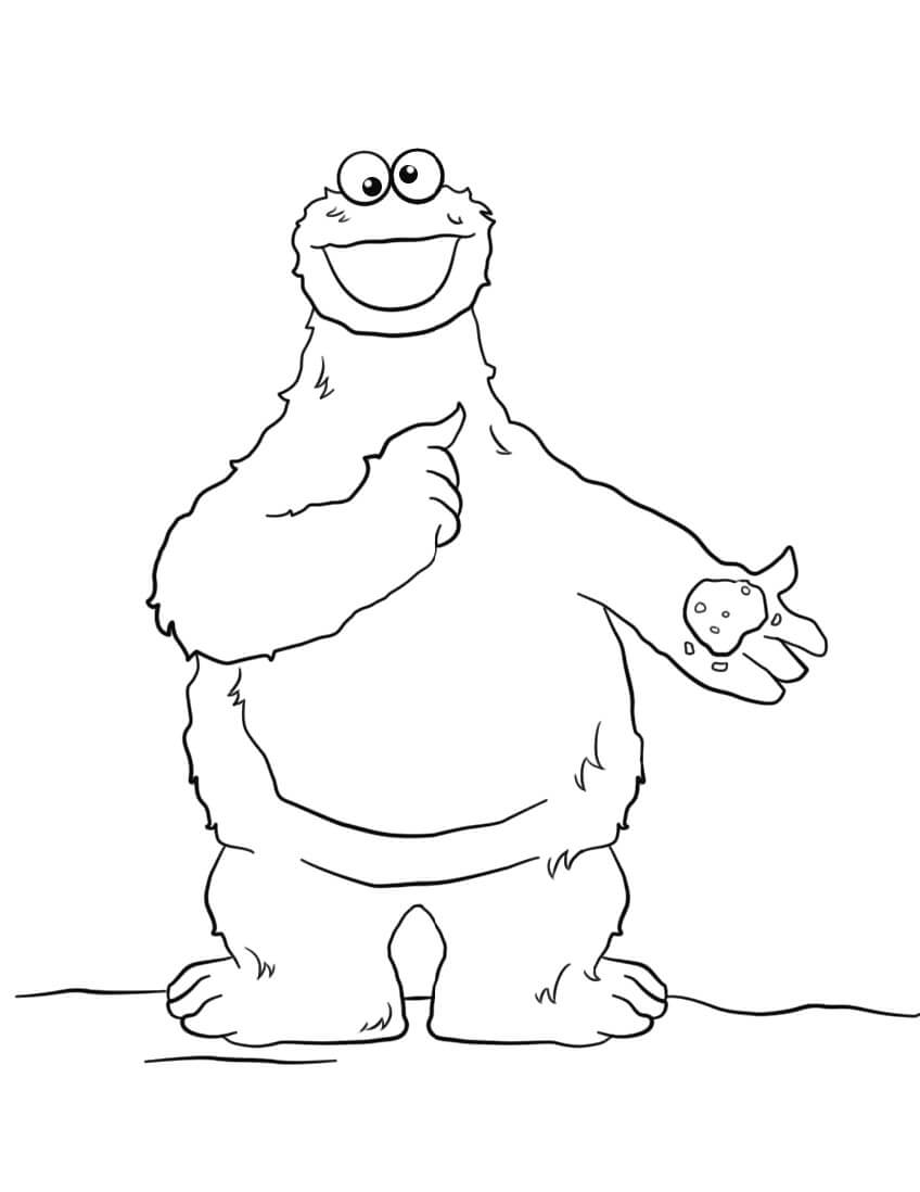 Dibujo de El Monstruo de las Galletas para Colorear