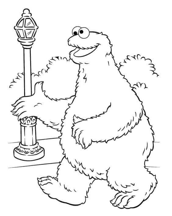 Dibujo de Monstruo de las Galletas Caminando para Colorear