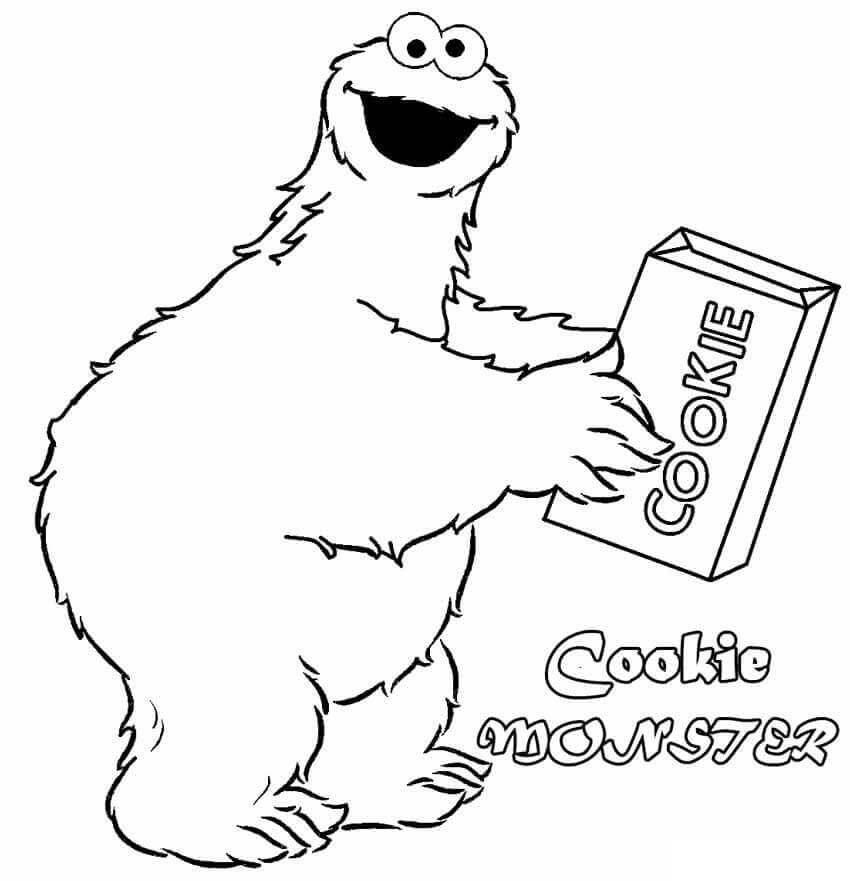 Dibujo de Monstruo de las Galletas Divertido para Colorear