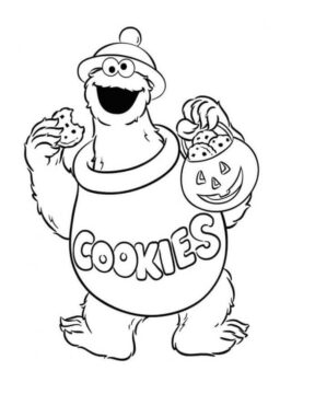 Dibujo de Monstruo de las Galletas de Halloween para Colorear