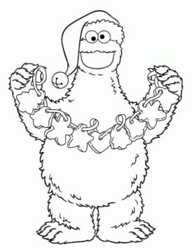 Dibujo de Monstruo de las Galletas de Navidad para Colorear