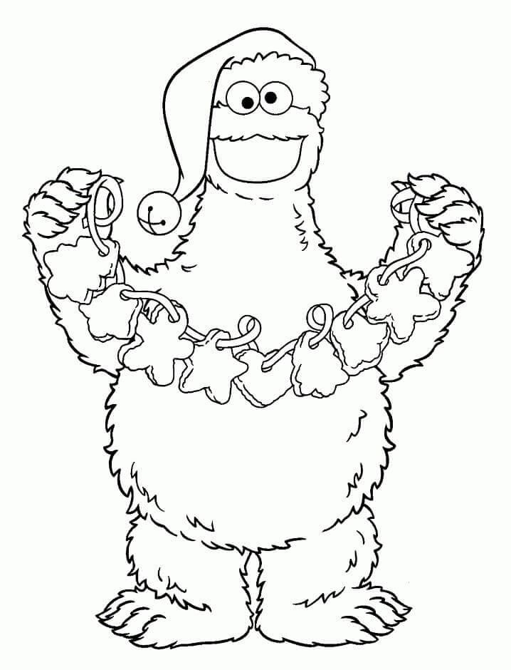 Dibujo de Monstruo de las Galletas de Navidad para Colorear