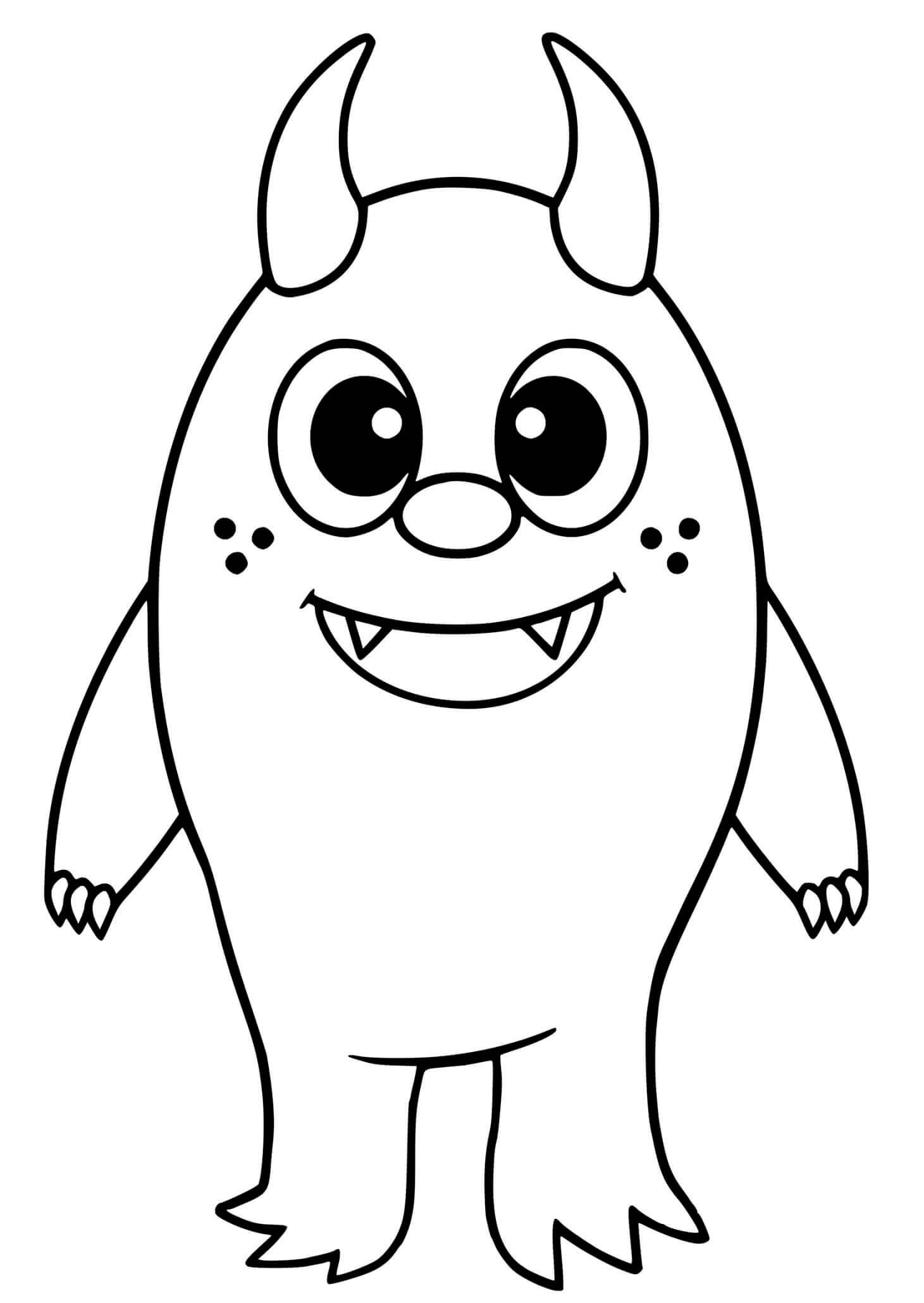 Dibujo de Adorable Monstruo para Colorear