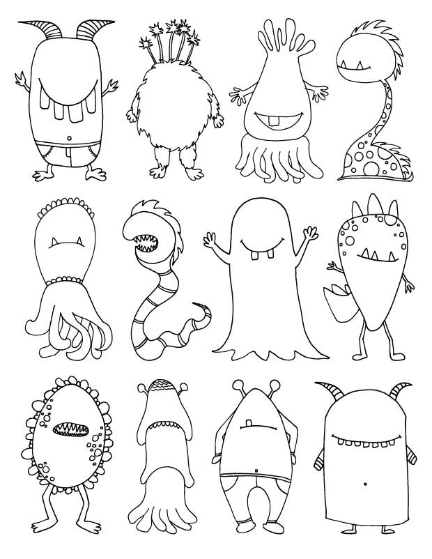 Dibujo de Básico los Monstruos para Colorear
