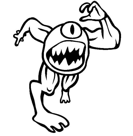 Dibujo de Monstruo Corriendo para Colorear