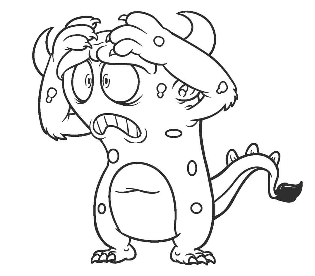 Dibujo de Monstruo Asustado para Colorear
