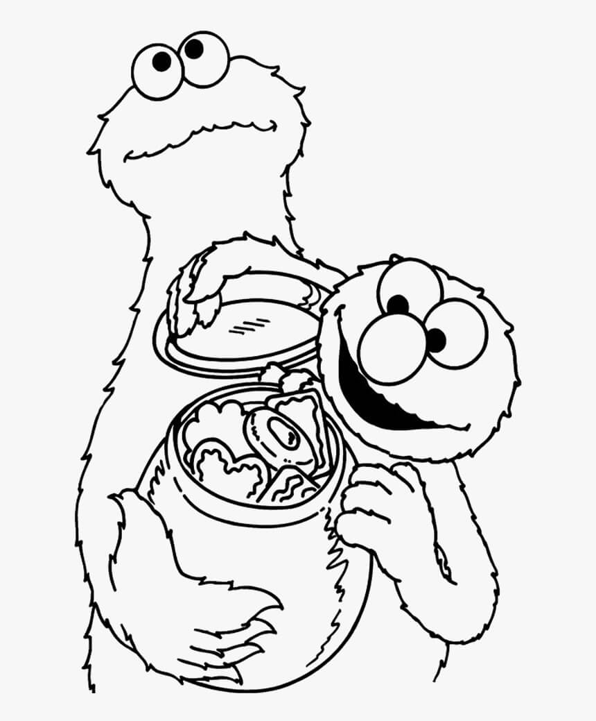 Dibujo de Monstruo de Galletas Lindo para Colorear