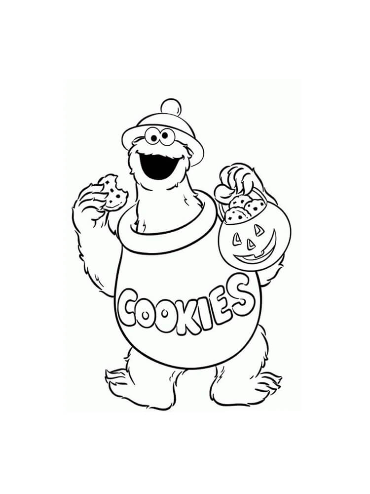 Dibujo de Monstruo de las Galletas en Halloween para Colorear