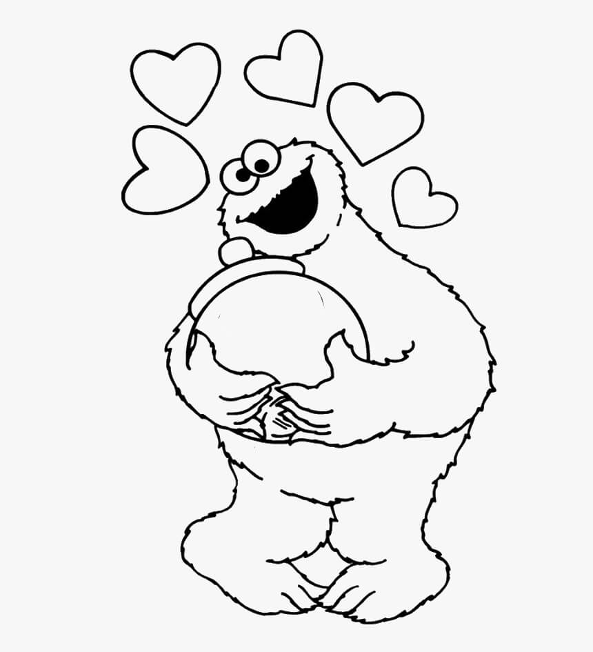 Dibujo de Monstruo de las Galletas para Colorear
