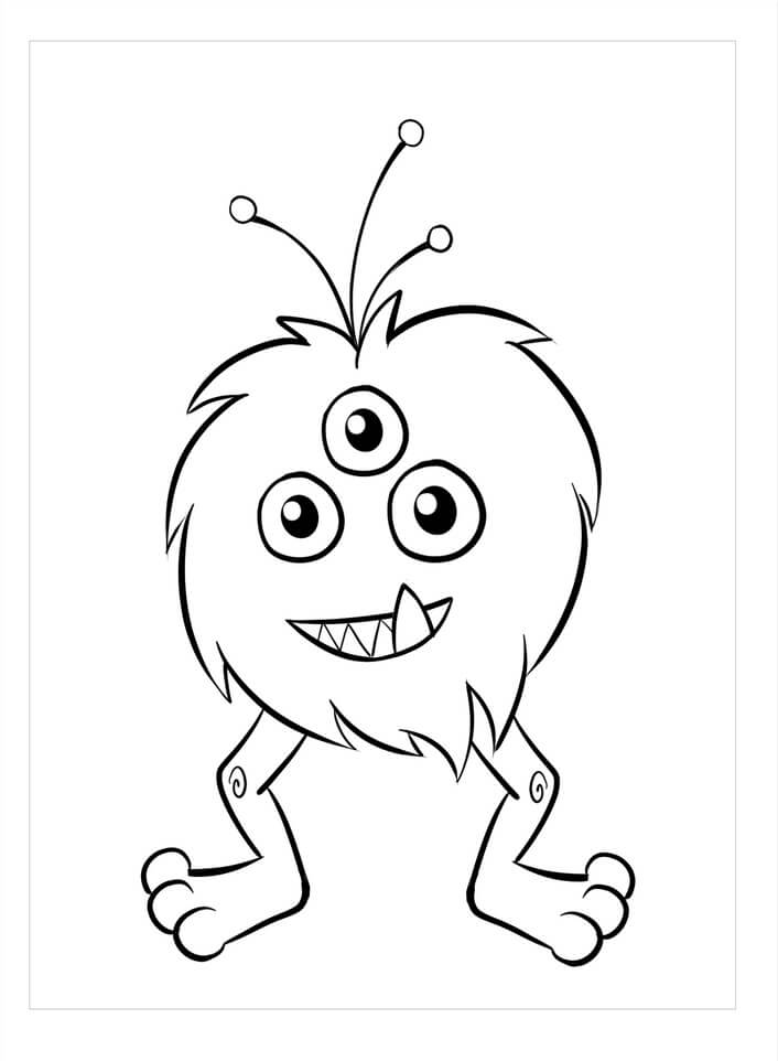Dibujo de Monstruo Divertido para Colorear