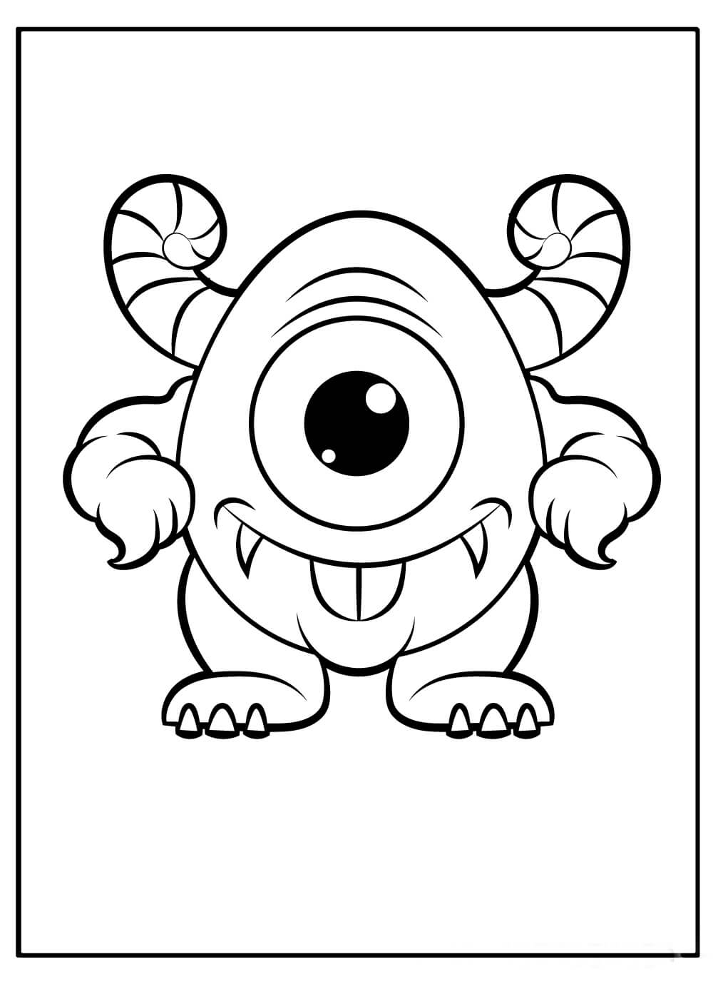 Dibujo de Monstruo Simple para Colorear