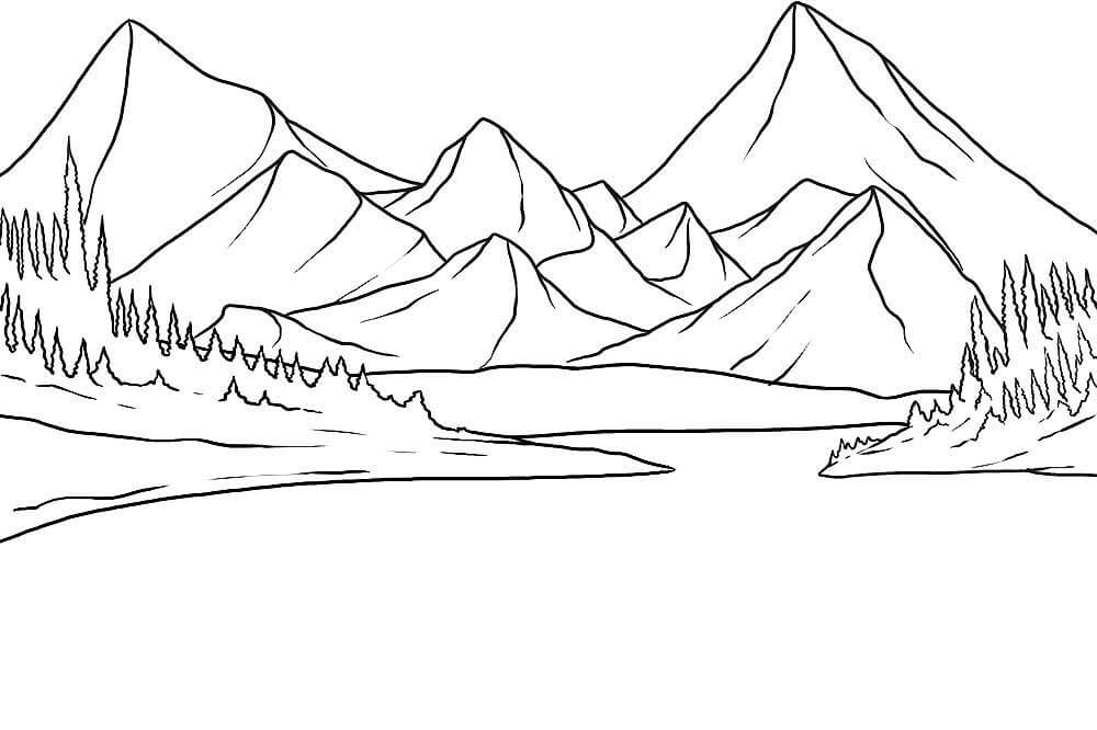 Dibujo de Enorme montaña para Colorear