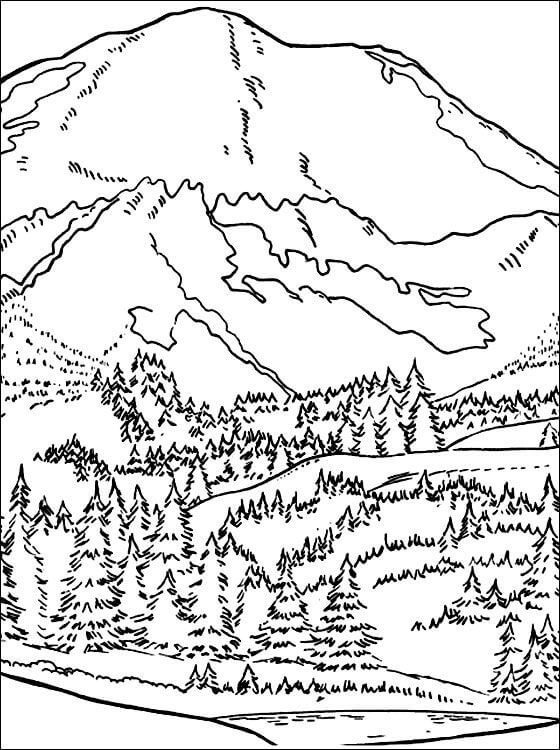 Dibujo de Hermosa montaña para Colorear