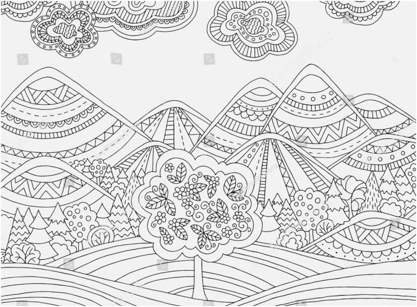 Dibujo de Mandala de montaña para Colorear