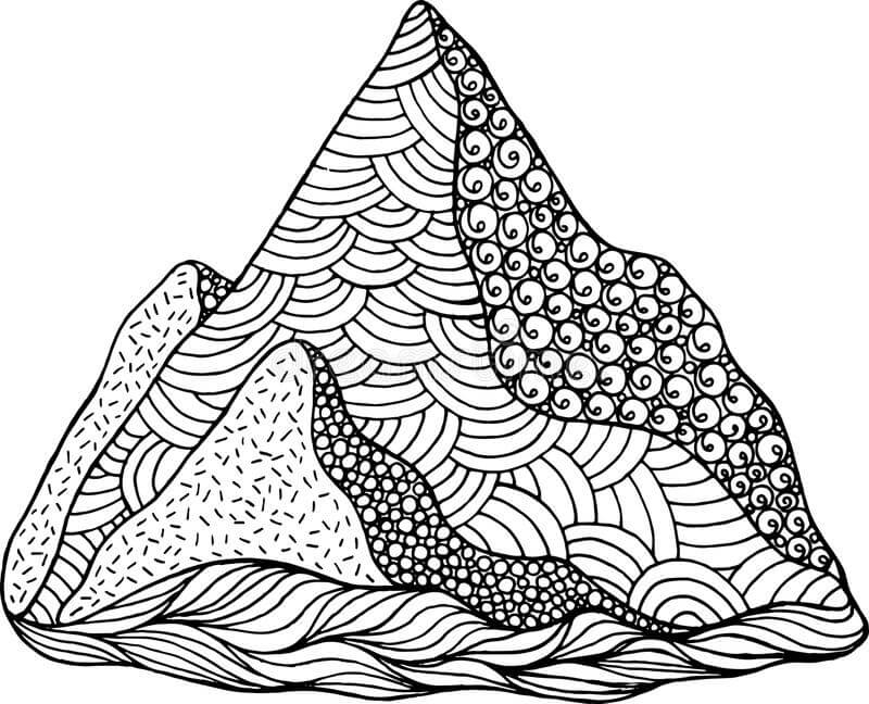 Dibujo de Montaña Doodle para Colorear