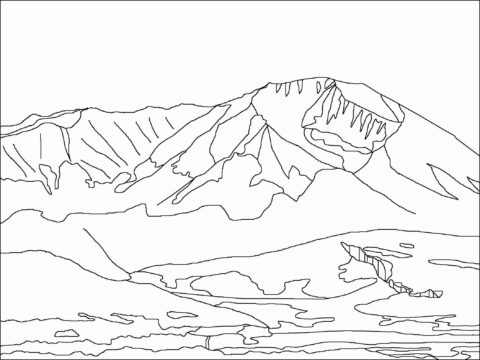 Dibujo de Montaña Rocosa para Colorear