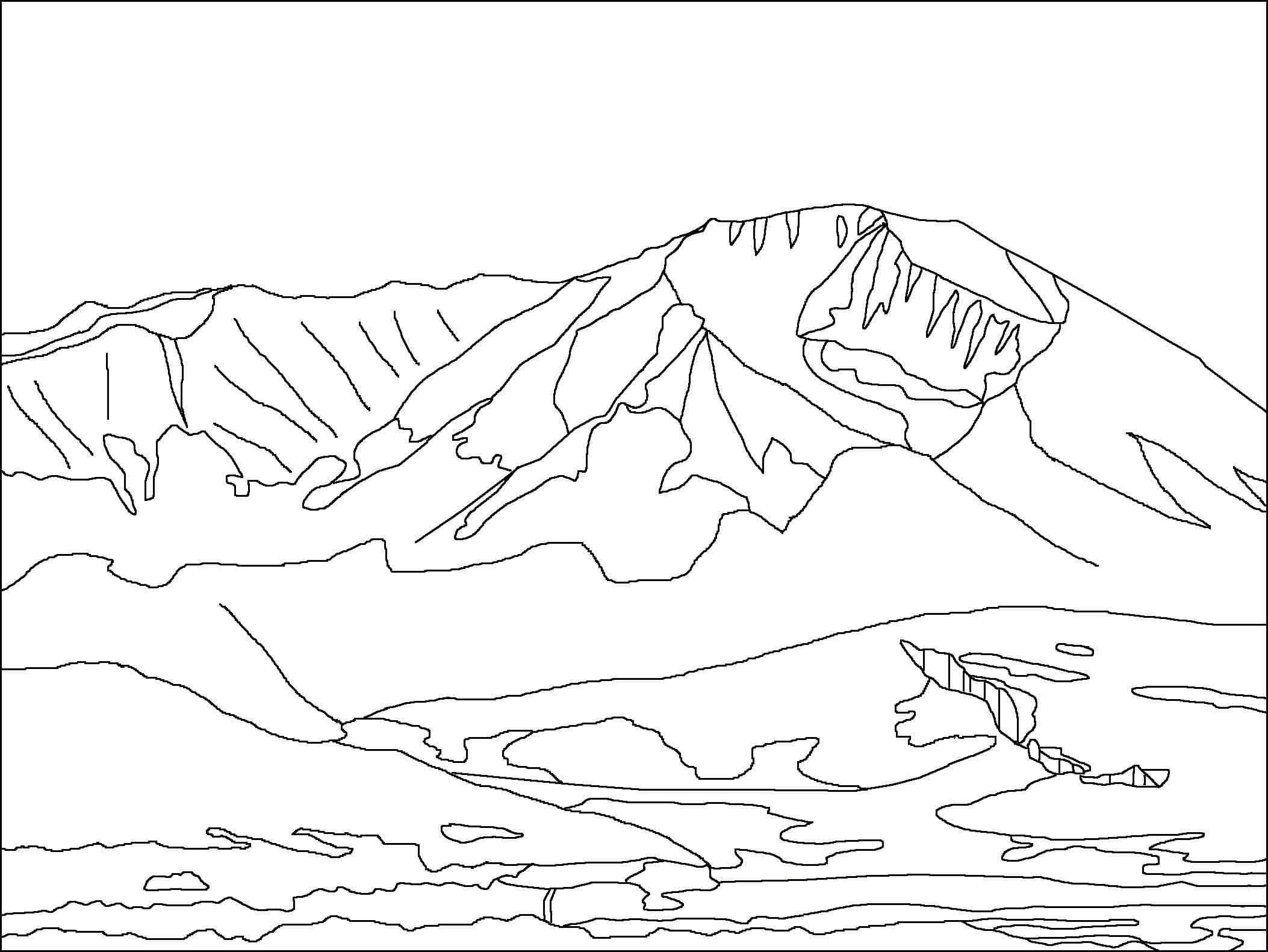 Dibujo de Montaña Rocosa para Colorear
