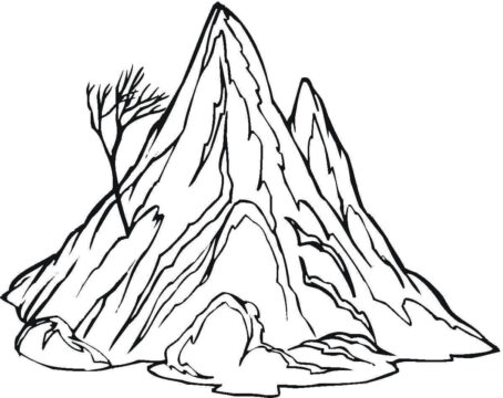 Dibujo de Una montaña Solitaria para Colorear