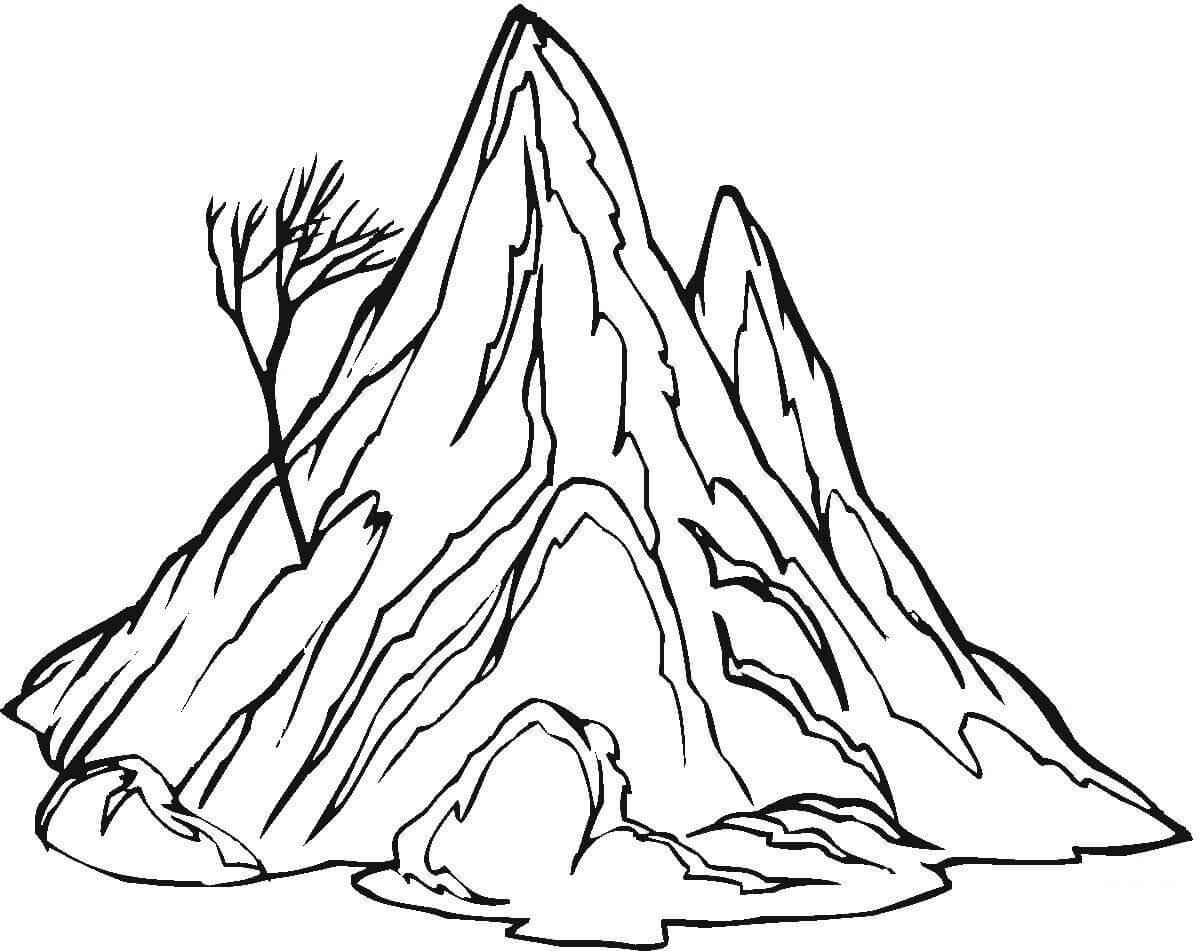 Dibujo de Una montaña Solitaria para Colorear