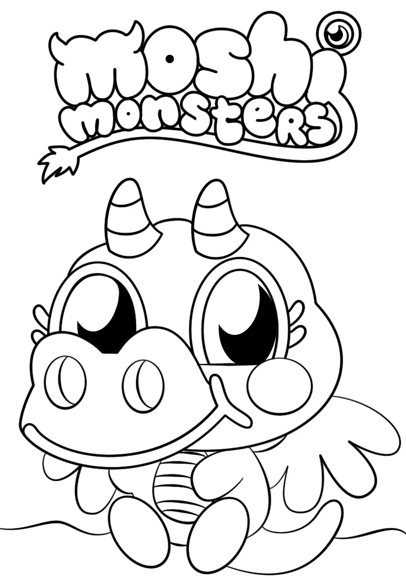 Dibujo de 1545446064 Moshi Monsters Burnie Coloring Page para Colorear