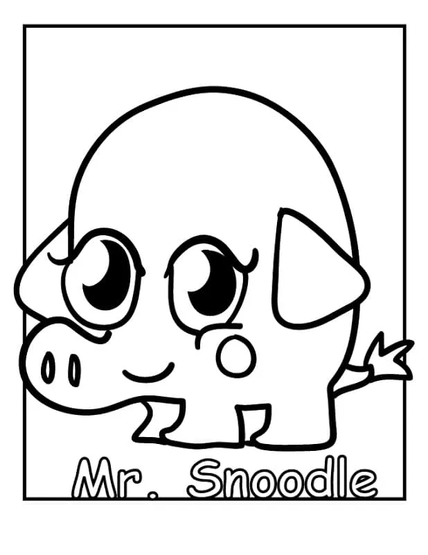 Dibujo de Mr Snoodle Moshi Monsters Coloring Page para Colorear
