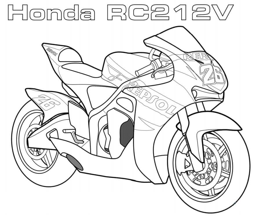 Dibujo de Honda Rc2 12v para Colorear