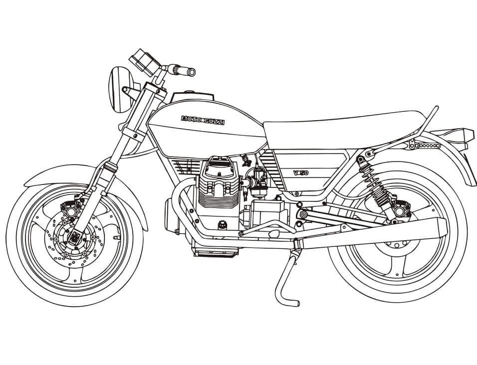 Dibujo de Moto Guzzi V50 para Colorear