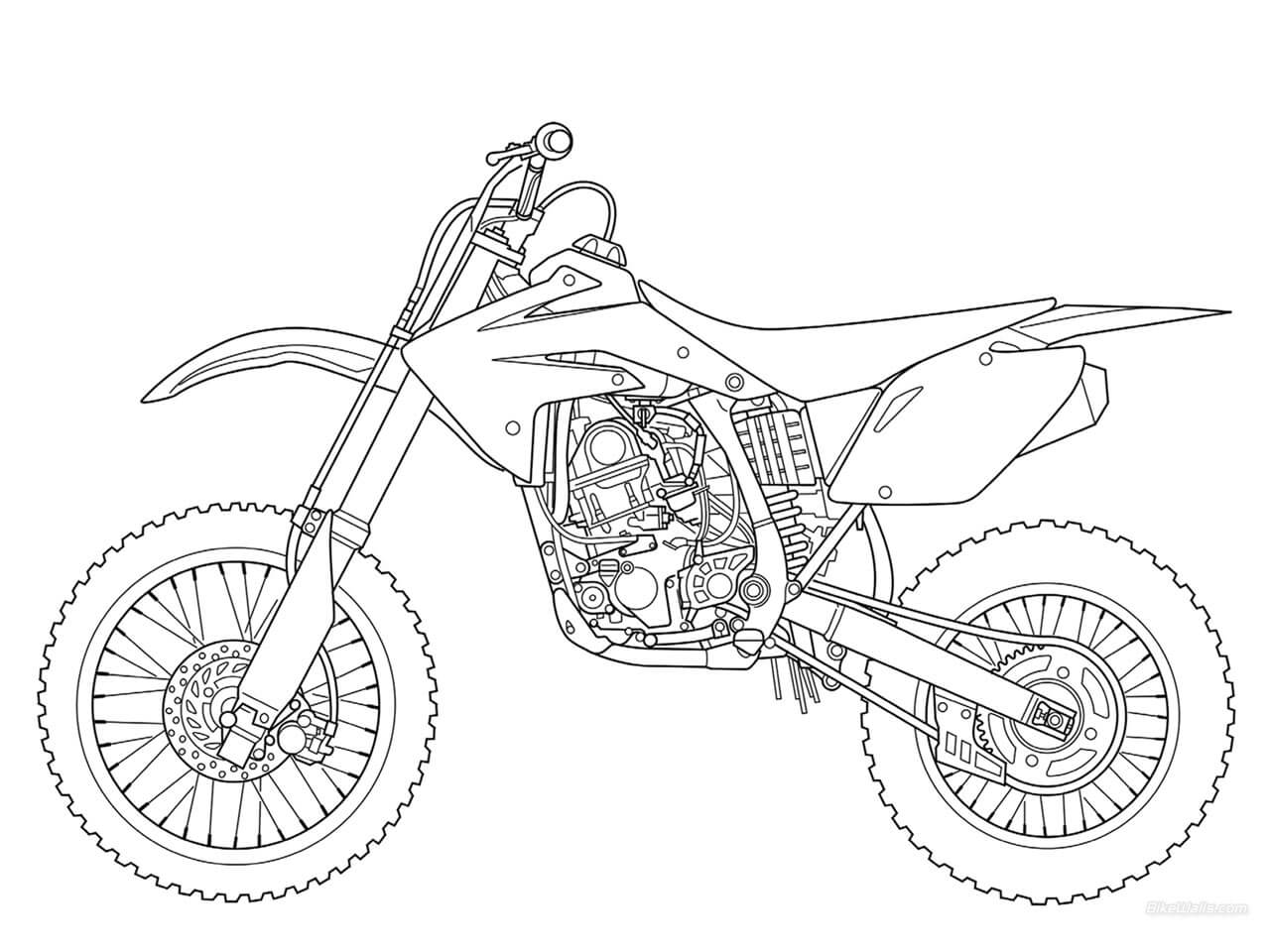 Dibujo de Motocicleta Deportiva para Colorear