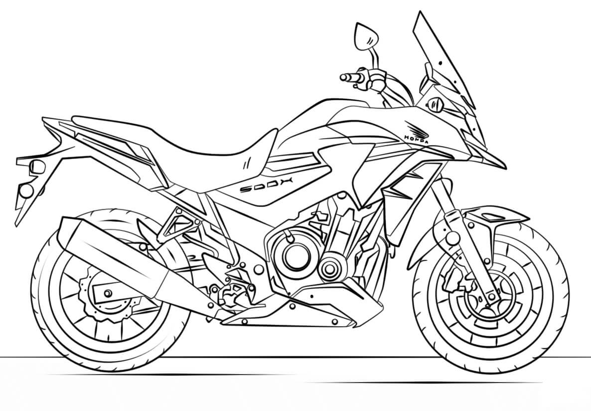 Dibujo de Motocicleta de Carreras para Colorear