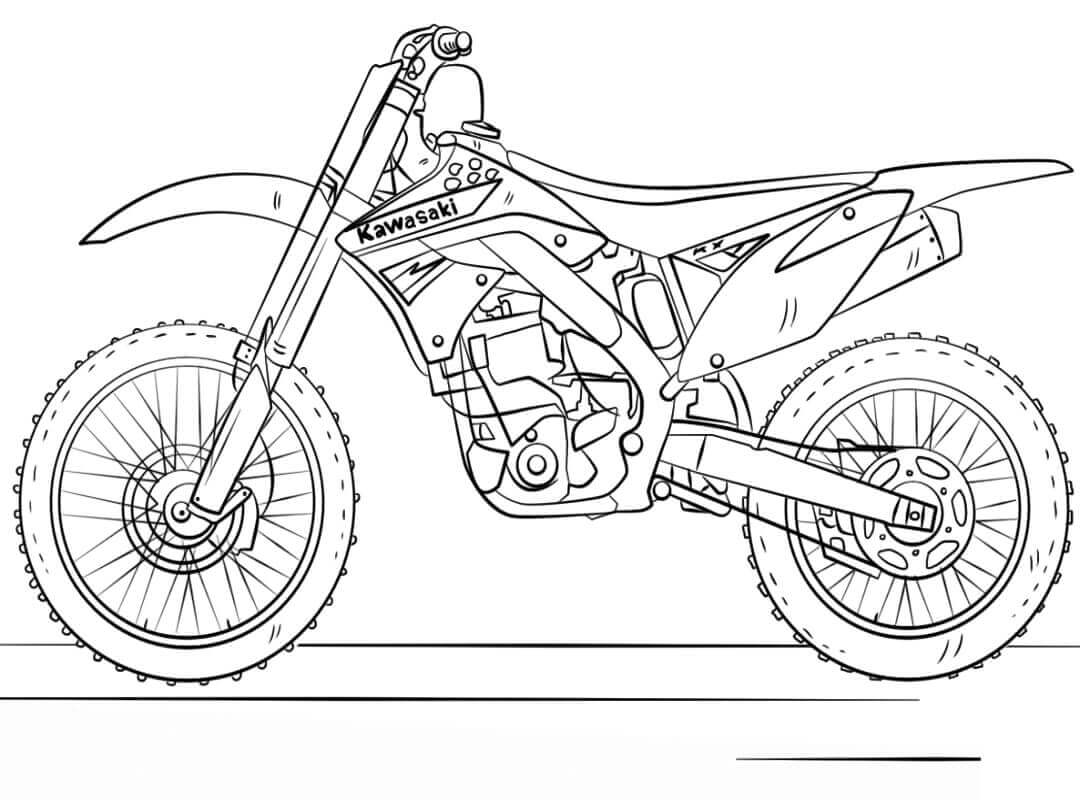 Dibujo de Motocross Kawasaki para Colorear