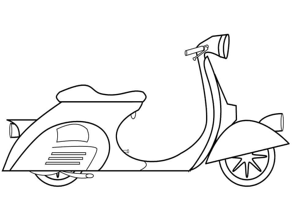 Dibujo de Vespa Scooter para Colorear