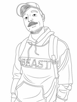 Dibujo de Página para Colorear de Mr Beast para Colorear