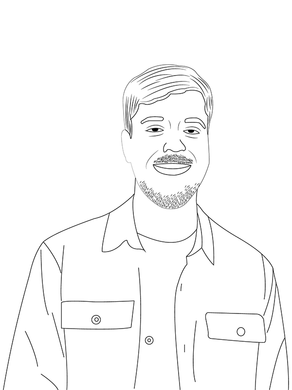 Dibujo de Página para Colorear de Mr Beast Sonriente para Colorear